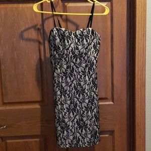 Black and nude lace dress